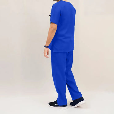 AI-Premium Scrub Suit (Spun Fabric)-Royal Blue-2