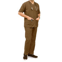 AI-Superior Scrub Suit (Poly-Cotton Fabric)-Brown