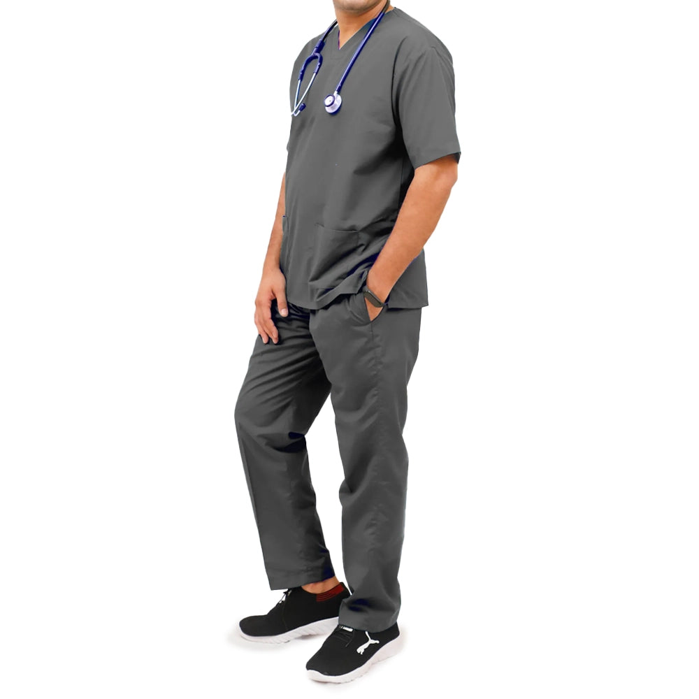 AI-Superior Scrub Suit (Poly-Cotton Fabric)-Grey