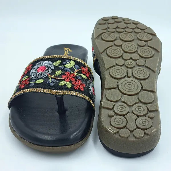 AZ-369 Women Flat Sandals Black-2