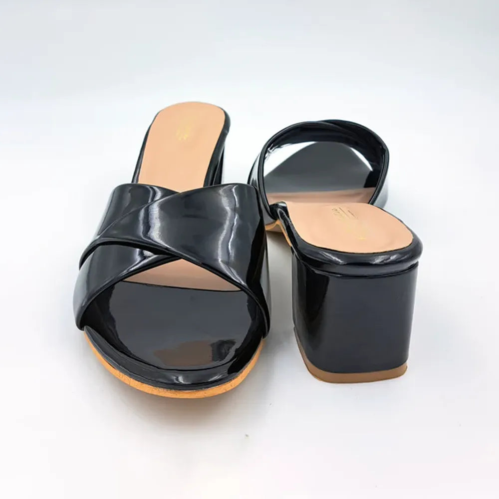 AZ-381 Casual Heel Sandals Black-2