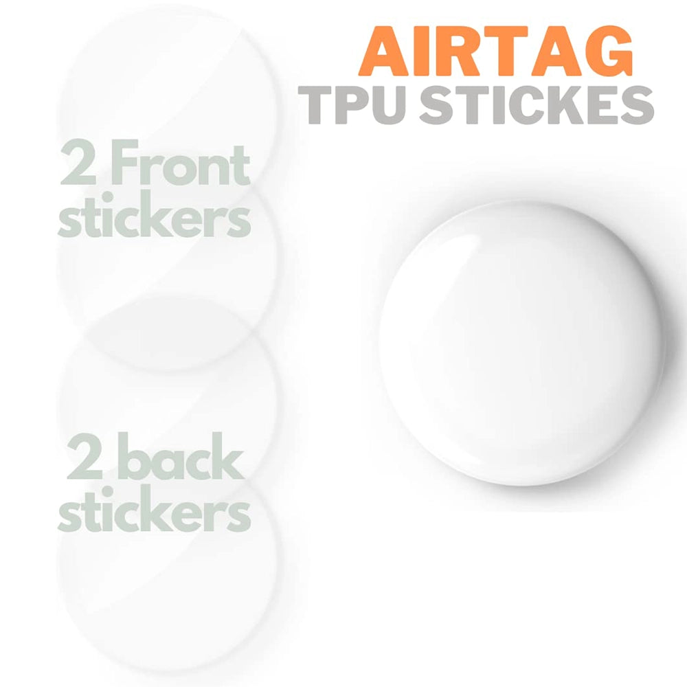 Bracket Air Tag Scratch Protective Guard Film Set (2 Front &amp; 2 Back side) Transparent TPU Stickers (Pack of 10 Sets)