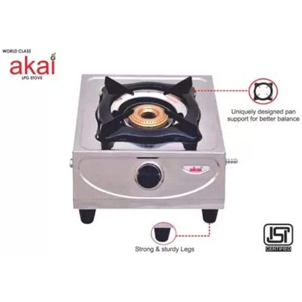 Akai Single Burner Stainless Steel Gas Stove-2