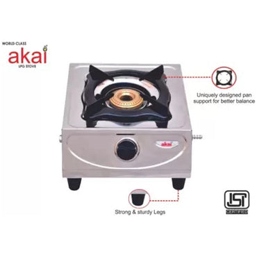 Akai Single Burner Stainless Steel Gas Stove-2