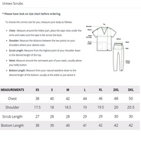 Alsa Incorp Unisex Scrub Suit Size chart 1