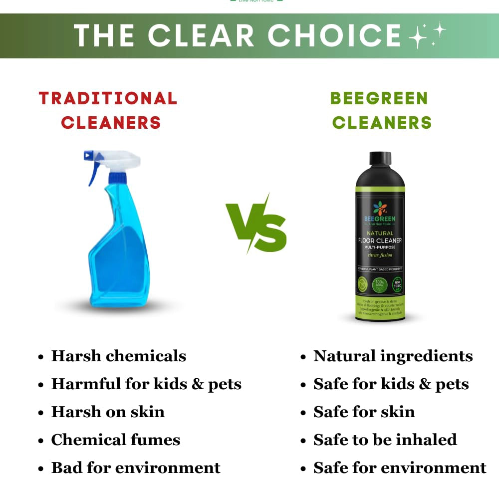 BeeGreen Eco-Friendly &amp; Biodegradable Natural Floor Cleaner Multi-Purpose -500ml (Pack of 6)