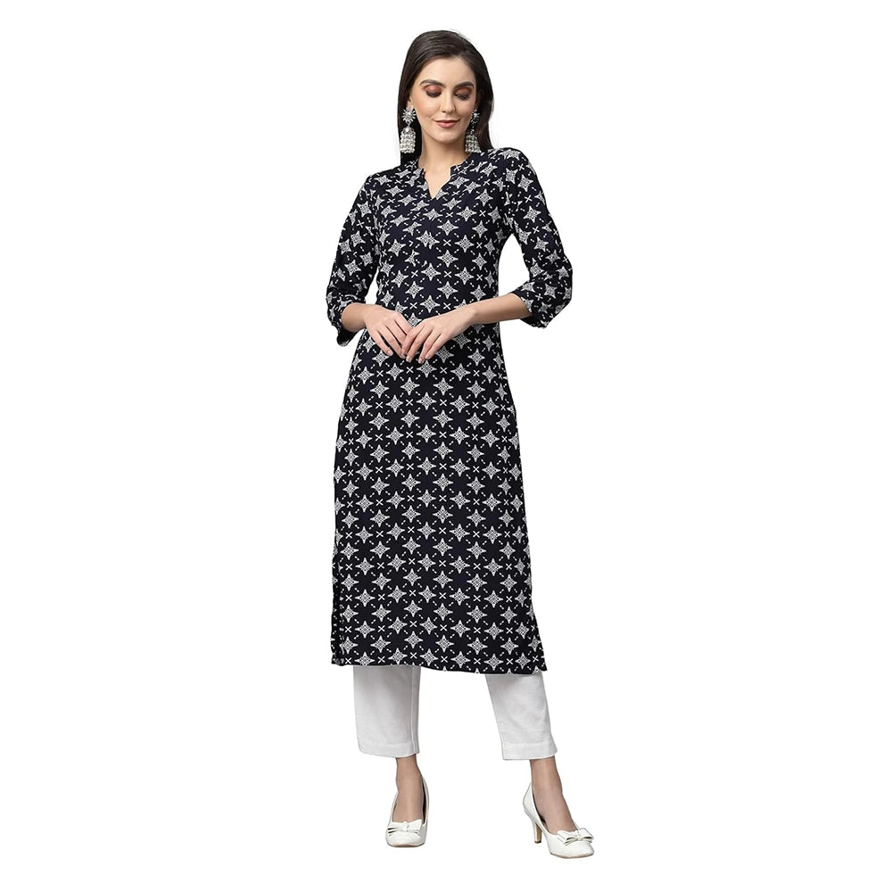 Blue Geometric Print Kurta-1