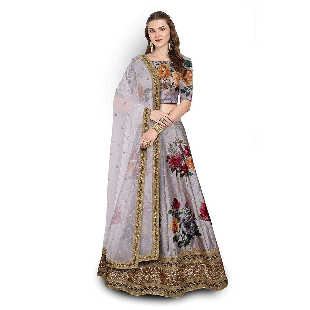 Boutique women's Faux Silk Semi-stitched Lehenga Choli-1