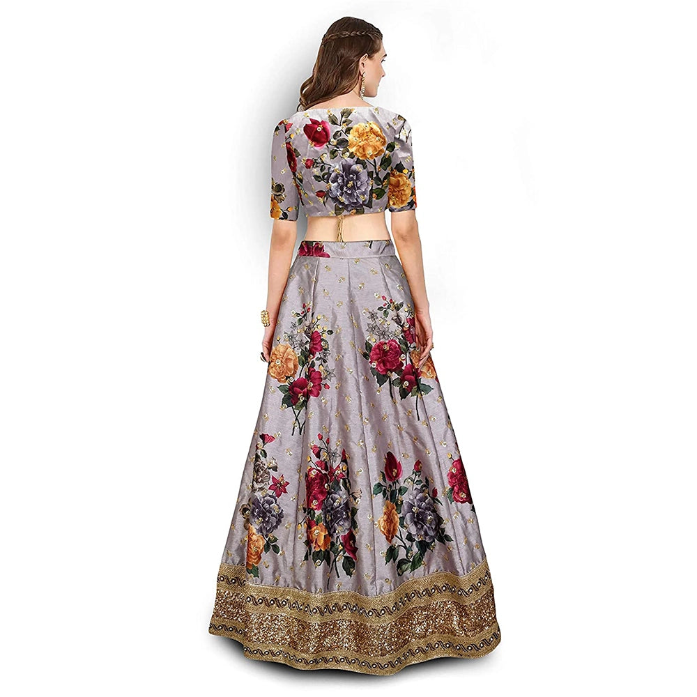 Boutique women's Faux Silk Semi-stitched Lehenga Choli-2