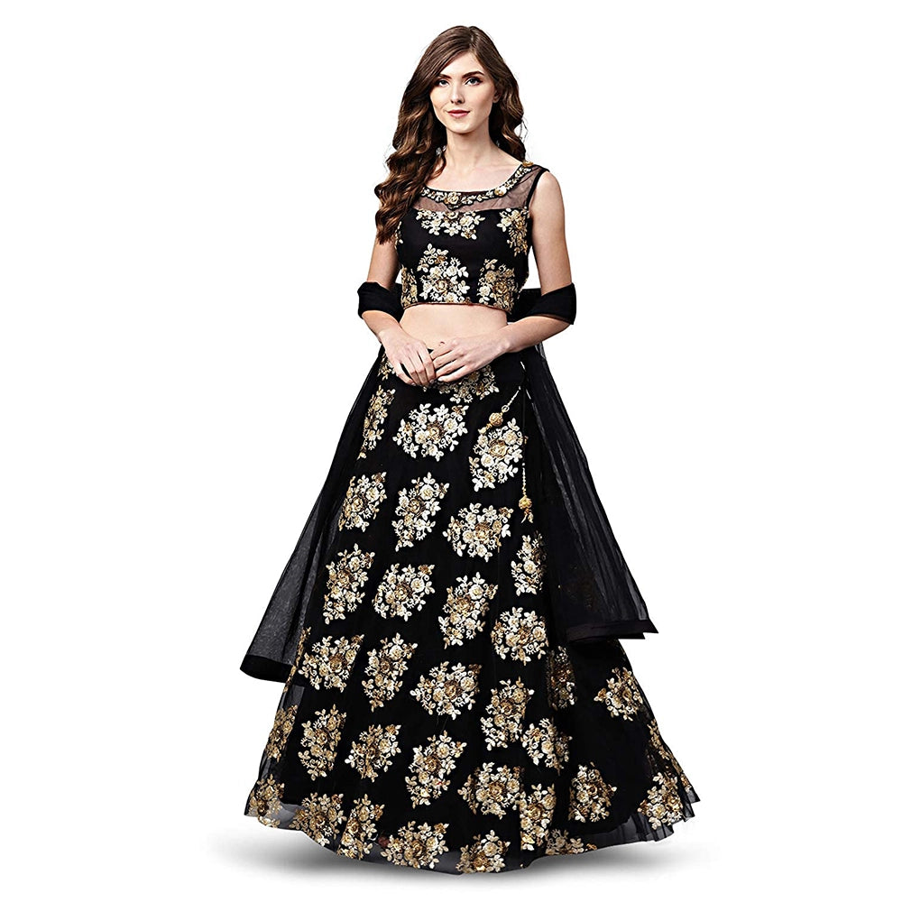 Boutique women's Net Semi stitched Lehenga Choli-1