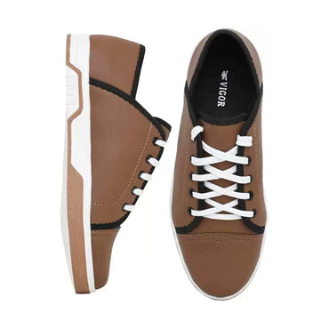 Boys Stylish Comfortable shoes (Brown, White)-2