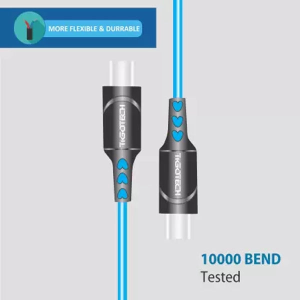 C 12 A 1.2 m Copper Braiding C2C TYPE C Cable 65Watt Dual IC-2