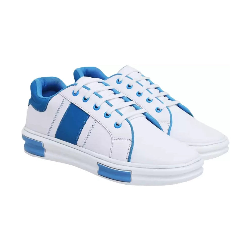 Canvas Best Sport Shoes For Men (White, Blue)-1