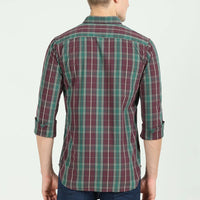 Casual Shirt (Marron-Green)-4