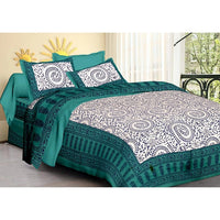 Cotton Double BEDSHEET with 2 Pillow Cover-1