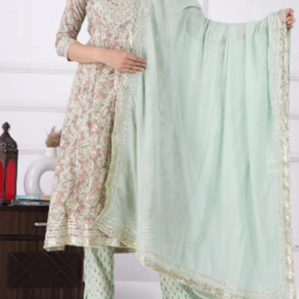 Cotton Gown Pant Dupatta set-1