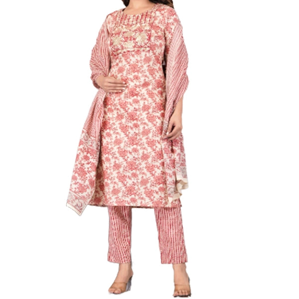 Cotton Kurti Pant Dupatta-1