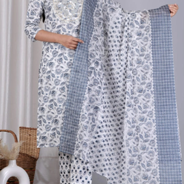 Cotton Kurti Pant Dupatta-1