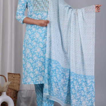 Cotton Kurti Pant Dupatta (2)