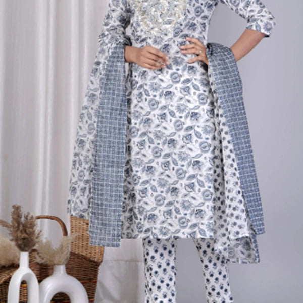 Cotton Kurti Pant Dupatta-2