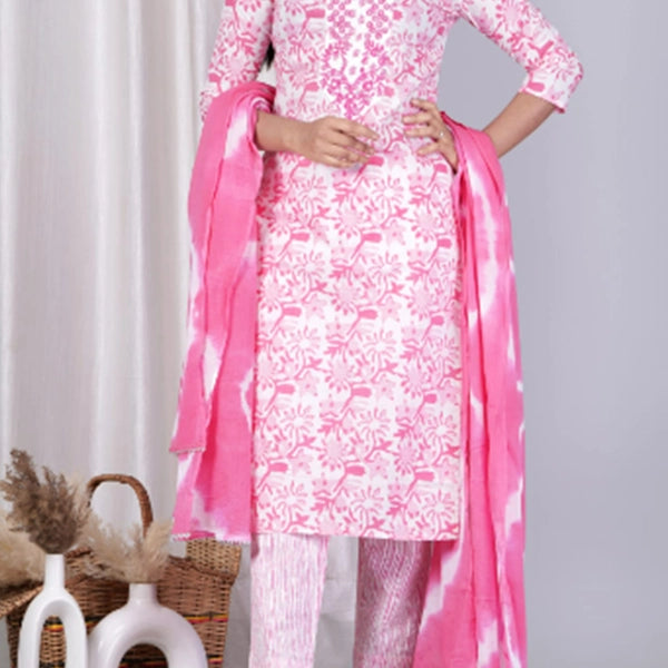 Cotton Kurti Pant Dupatta-2