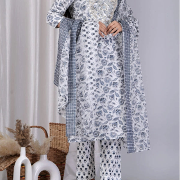 Cotton Kurti Pant Dupatta-3