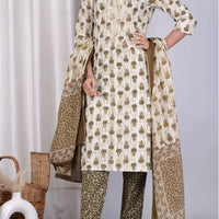 Cotton Kurti Pant Dupatta Set-2