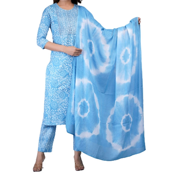 Cotton Kurti Pant Dupatta set