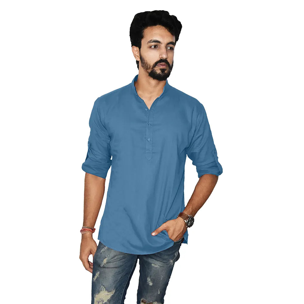 Men Solid Pure Cotton Straight Kurta- Pack of 4 Sizes M, L, XL, XXL