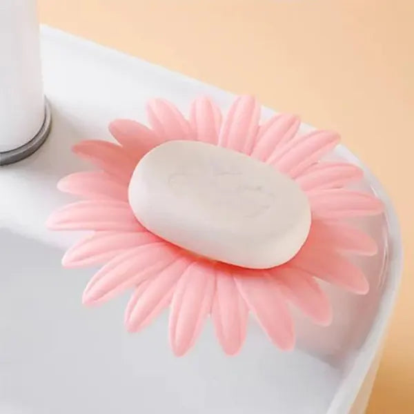 GC-Flower Shape Portable Soap Dish Holder Soap Case-1 (3)