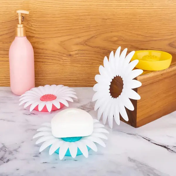 GC-Flower Shape Portable Soap Dish Holder Soap Case-1 (5)