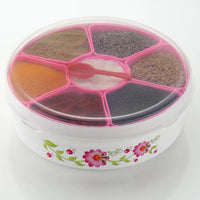 GC-Plastic Round White Masala Rangoli Box - 7 Sections 1-1 (1)