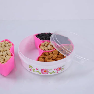 GC-Plastic Square 4 Sections Multipurpose Dry Fruit Dabba Box Set-2 (1)