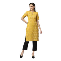 Geometric Print Cotton Linen Kurta-1