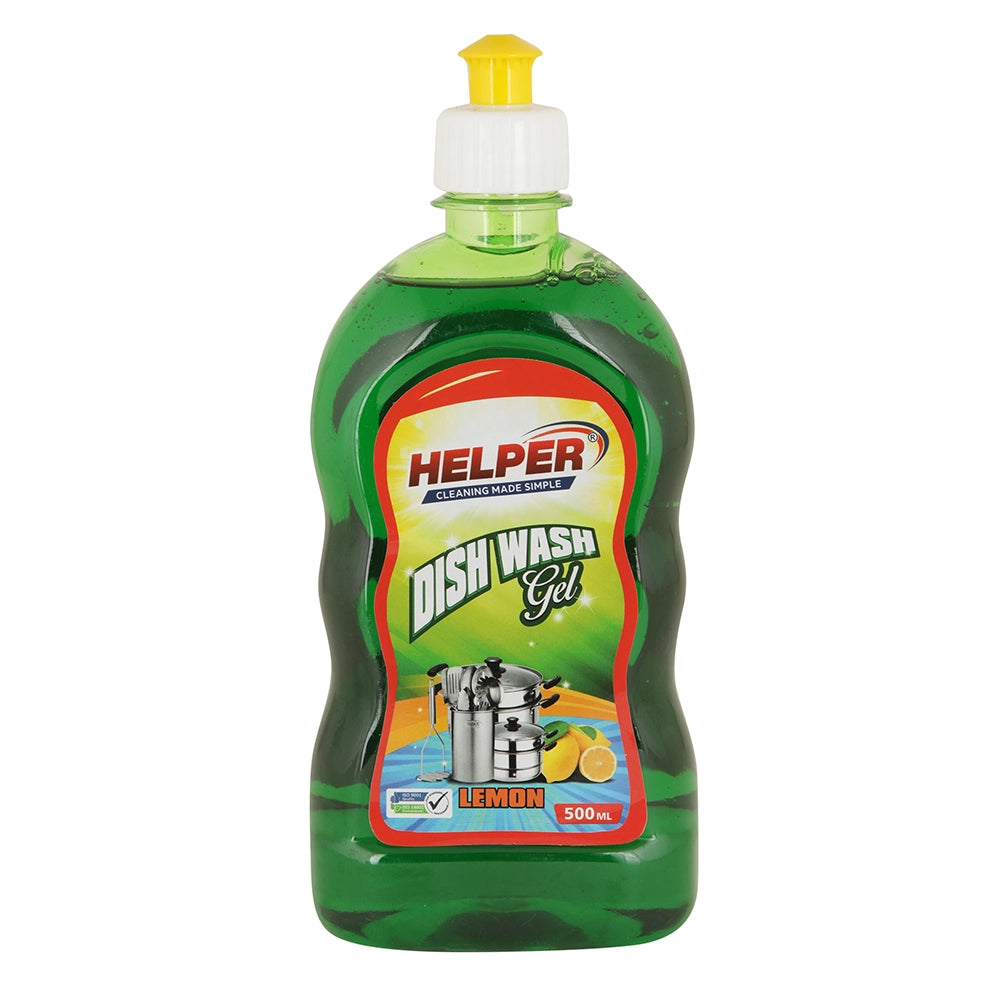 Helper Dish Wash Gel, Lemon (Green), 500ml