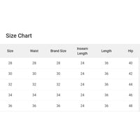 JF- Size Chart