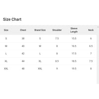 JF -Size Chart