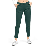 JF Women's Slim Fit Green Color Trousers-1