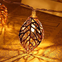 Jangra Sphere 10 Lamps Golden Metal Leaf String LED-4