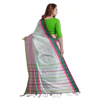 KHADI Begom Puri Saree White 4