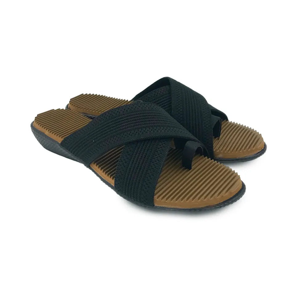 KJ-273 Women Flat Sandals Black-1