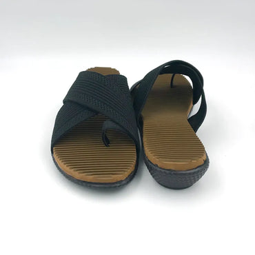 KJ-273 Women Flat Sandals Black-2