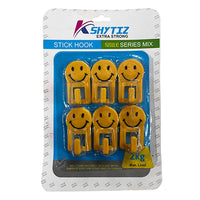 KSHYTIZ STICK Plastic Self-Adhesive Smiley Face Hooks