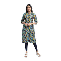 Kansie 100% Rayon Printed Kurta for Office And Daily Wear (Pack of 5)