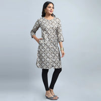 Kansie Cotton Flex Printed Kurta-Dark Grey.3