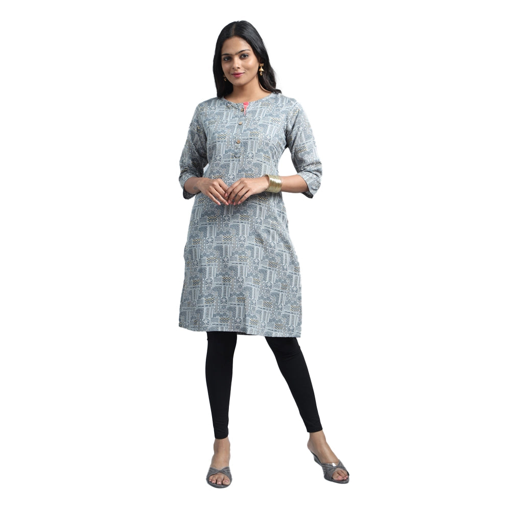 Kansie Rayon Flex Printed Kurta for Office And Daily Wear (Pack of 5)