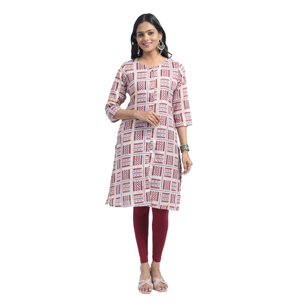 Kansie Cotton Flex Printed Kurta for Office And Daily Wear (Pack of 5)