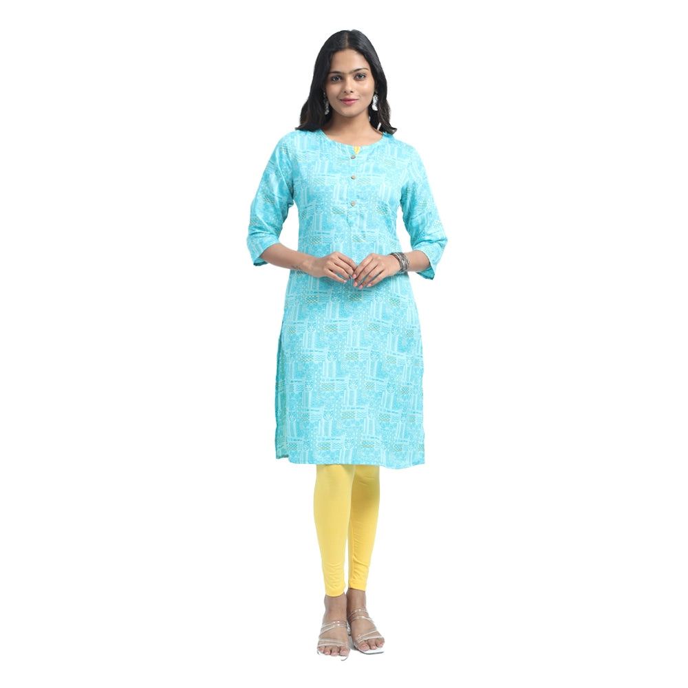 Kansie Rayon Flex Printed Kurta for Office And Daily Wear (Pack of 5)