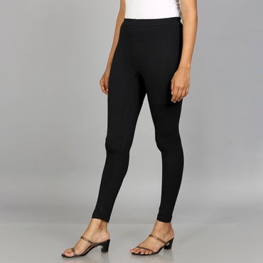 Kansie Solid Light Ankle Length Leggings black (2)