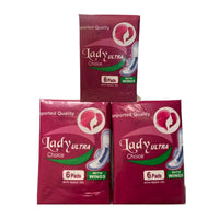 Lady Ultra Regular Sanitary Pads / The Ultimate Protection For Heavy Flow Days (350 MM) 6 Pads / Pack